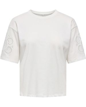 ONLY Tops ,Wit ,Circle Lia T-Shirt