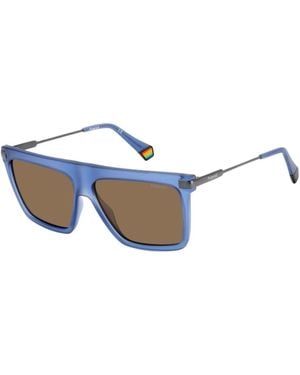 Polaroid Blaue Kunststoff-Sonnenbrille Für Männer