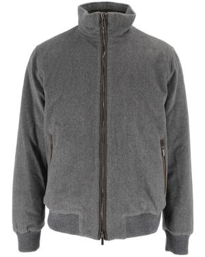 Peserico Hoge Hals Ritssluiting Vest - Grijs