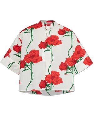 KENZO Shirt Met Bloemmotief - Rood