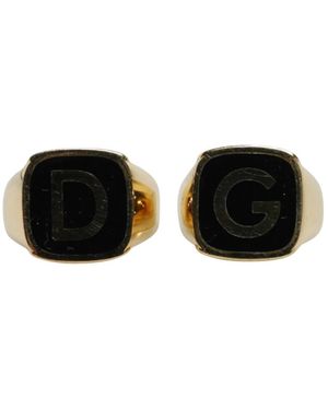 Dolce & Gabbana Accessoires ,Geel ,Signet Ring - Zwart