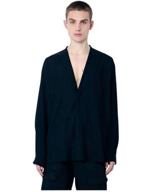 Rick Owens V-Neck Knitwear - Bleu