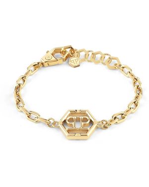 Philipp Plein Bracciale in acciaio inossidabile hexagon - Metallizzato