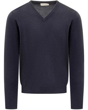 FILIPPO DE LAURENTIIS V-Neck Knitwear - Blue