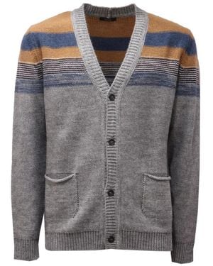 Kaos Grauer Wollmischung Cardigan Pullover