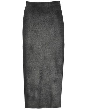 Avant Toi Rokken ,Zwart ,Split Midi Rok - Grijs