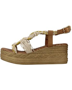 MTNG Elegante keilsandalen mit schnallenverschluss - Natur