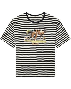 Bode Rib Stripe Rodeo Tee - Zwart
