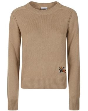 Burberry Truien & Vesten ,Bruin ,Wol Janelle Ronde Hals Gebreid - Naturel