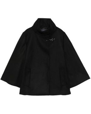 Fay Toggle-Verschluss Cape Jacke - Schwarz