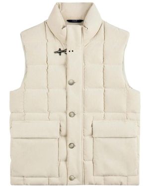 Fay Ribbed Velvet Down Vest - Naturel