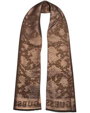 Guess Accessoires ,Bruin ,Zijdeachtige Sjaal