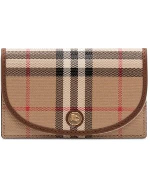 Burberry Accessoires ,Katoen Small Check Folding Wallet - Bruin