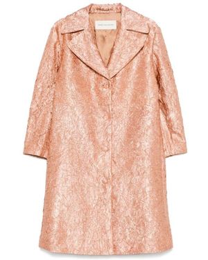 Dries Van Noten Pfirsichrosa Mantel Breite Revers - Pink