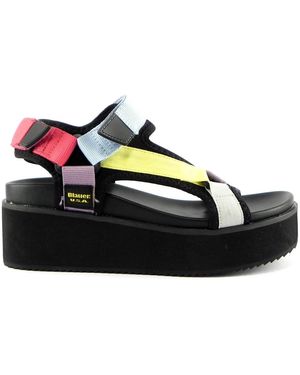 Blauer Schoenen ,Veelkleurig Sandalen Met Bandjes - Zwart