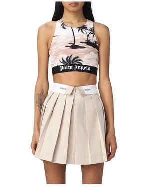 Palm Angels Sleeveless Tops - Natural