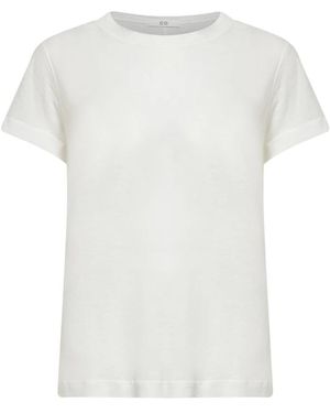 Co. Tops ,Wit ,Katoen T-Shirt Met Ronde Hals En Korte Mouwen