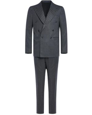 Franzese Collection Double Breasted Suits - Black
