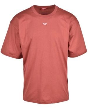 DIESEL Tops ,Rood ,Katoen T-Shirt - Roze