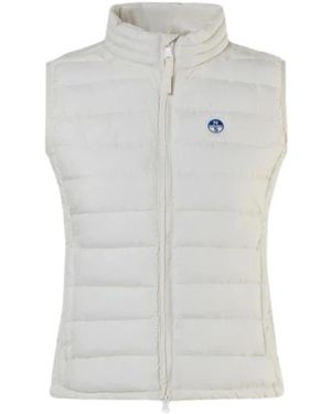 North Sails Jassen ,Wit ,Katoen Outdoor Winddicht Gewatteerd Gilet Naomi - Grijs
