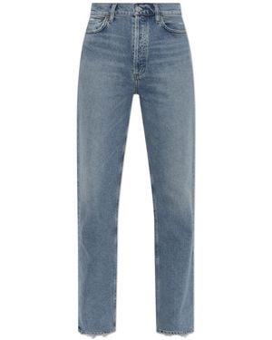 Agolde 90's Pinch Waist High Rise Straight Long - Blau