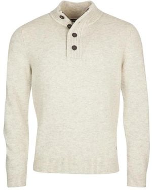 Barbour Halbzipper-pullover mit patches - Weiß