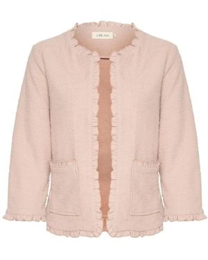 Cream Rose Dust Cardigan Mit Rüschenkanten - Pink