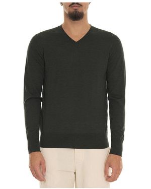 hindustrie Merinowolle v-ausschnitt pullover - Schwarz