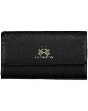 La Martina Accessoires ,Zwart ,Zwarte Damesportemonnee Met Muntvak