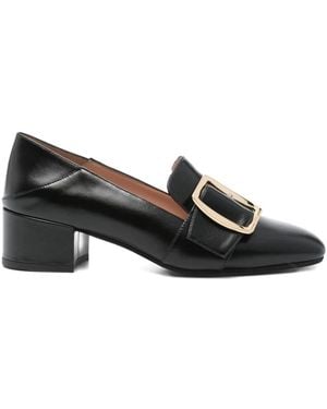 Bally Schoenen ,Zwart ,Leer Bouclé Pump Met Blokhak
