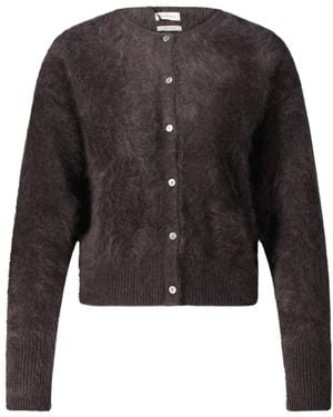 Almala Truien & Vesten ,Bruin ,Kasjmier Coco Brushed Cardigan - Zwart