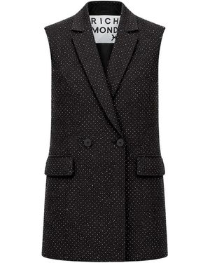 RICHMOND Taillierter Blazer Mit Mikro-Applikationen - Schwarz