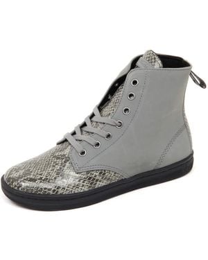 Dr. Martens Verkratzte Graue Casual Sneakers - Schwarz