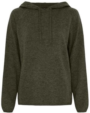 Btfcph Hoodies & Sweatvesten ,Groen ,Wol Hoodie Van Kasjmier- En Merinowolmix