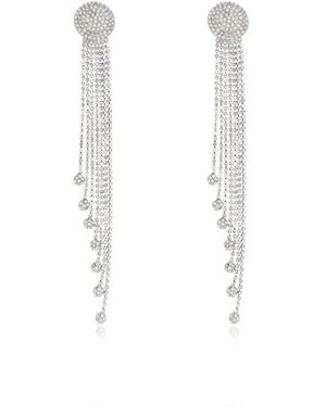 Alessandra Rich Crystal Clip-On Oorbellen - Wit