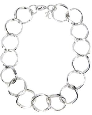 Raf Simons Accessoires ,Grijs ,Linked Rings Chain Necklace - Metallic