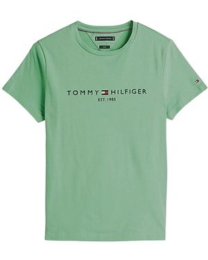 Tommy Hilfiger Herren Logo Tee Slim Fit Baumwolle - Grün