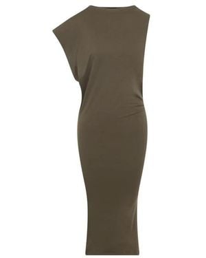 Jacquemus Kleedjes ,Groen ,Katoen Asymmetrische Midi Jurk Met Draping