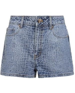 Self-Portrait Denim Shorts - Blue