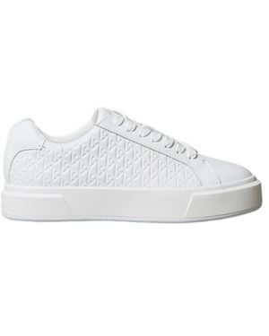 Calvin Klein Weiße Sneakers Mit Nyc Grid Muster