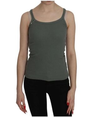 Pink Memories Sleeveless Tops - Grey