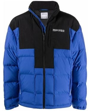 Marcelo Burlon Gepolsterte Cross Block Jacke Blau/Schwarz