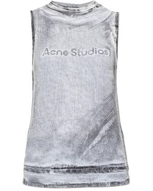 Acne Studios Tanktop Met Gelaagd Logo - Grijs