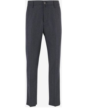 Jacob Cohen Marineblau Slim Fit Wollhose - Grau