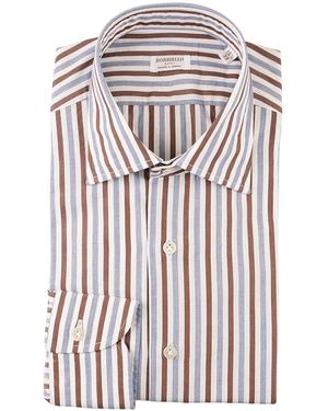 Borriello Overhemden ,Veelkleurig ,Katoen Camicia 100% Cotone - Wit