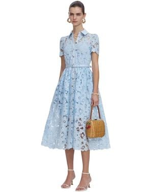 Self-Portrait Shirt Dresses - Blue