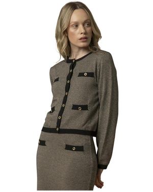 Kocca Chique Jackstijl Sweatshirt Met Contrasterende Knopen - Zwart