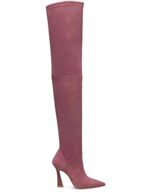 Stuart Weitzman Schoenen ,Rood ,Suède Ultravinnie Boot 100 - Paars