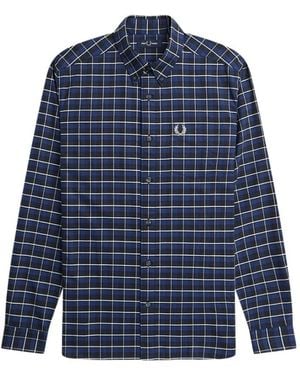 Fred Perry Overhemden ,Blauw ,Katoen M4657 143 Oxford Shirt