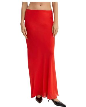 KHAITE Silk Maxi Skirt - Rood